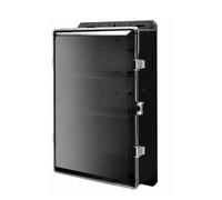Gralara Gabine Impermeable 800F Instalable en Pared Caja Equipos con Puerta Abatible Robusto Caja Vigilancia con Orificios Montaje, Negro