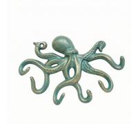 Gralara Gancho Pared con Forma Pulpo Náutico Organizador Pared con Forma Pulpo Escultural para Pasillo, Dormitorio, Interiores Costeros, Verde Jabón