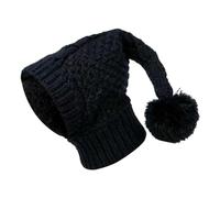 Gralara Gorro de Invierno para Perro con Orejeras, Tejido de Punto, para Cachorro, para Clima Frío, para Italiano, Color Negro, para Mascota, Gorro para, L