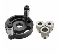 Gralara Guía de Perforación Autocentrante para Carpintería Plantilla Alineador Accesorio Ajuste Automático al Grosor y Casquillos Endurecidos de 6mm 8mm 10mm, Manga Ss Drill