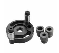 Gralara Guía de Perforación Autocentrante para Carpintería Plantilla Alineador Accesorio Ajuste Automático al Grosor y Casquillos Endurecidos de 6mm 8mm 10mm, Manga De Acero
