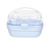 Gralara Hamsters Travel Carry Ventilación Diseño de ventilación 7.8x6.3x5.9 Pulgadas Multipurpose para el ratón de Erizo de Erizo Incorporado Botella de Agua, Azul