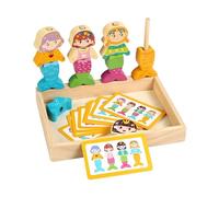 Gralara Juego Clasificador de Formas con Bloques Apilables Didácticos de Madera Juguete de Secuencias para Niños Pequeños para Mejorar La Motricidad Fina, Sirena