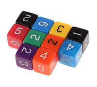 Gralara Juego de 10 Dados Acrílicos de 6 Caras, del 1 Al 6, para Juegos de Práctica de Matemáticas para Niños.