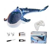 Gralara Juguete Teledirigido Tiburón Control Remoto Acuático Eléctrico Interactivo con Luces y Repuestos de Hélices Incluidos Adecuado para Piscinas Bañeras Juegos de Agua, Azul, Style to 2