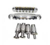 Gralara Kit de Puente y Tailpiece Tipo LP Mejora el Tono Puente de Guitarra con Selletas Rodillo para Guitarristas, Luthiers, Silver