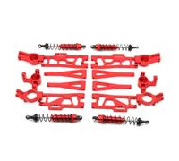 Gralara Kit Suspensión Metal Aluminio Mecanizado Brazo Suspensión Metal Metálico Torre Choque para Molistas, Automolismo, Array, Rojo