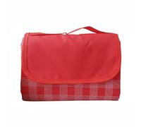 Gralara Manta de Picnic Plegable Alfombra Esterilla Cubresuelo con Oxford 600D y Respaldo Impermeable Se en Bolso de Mano para Transporte Adecuada para Playa, 150 100cm, Cuadro Rojo
