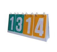 Gralara Marcador Deportivo de Puntuación Cuatro Dígitos Tablero Manual Portátil Fácil Material PVC Metal Adecuado para Juegos de Mesa, Amarillo Verde