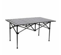 Gralara Mesa de Camping Plegable de Picnic Portátil Escritorio Exterior con Estructura de Acero al Carbono Montaje Rápido y Transporte Fácil, Negro, 95 Cm