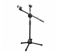 Gralara Micrófono Trípo Metal Resisn Micrófono table Portátil para Estudio, Escenario, Soporte De Micrófono Con Doble Abrazadera