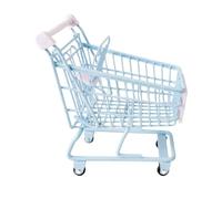 Gralara Mini Carrito, Carrito supermercado, utilitario pequeño para Guardar Juguetes, Azul