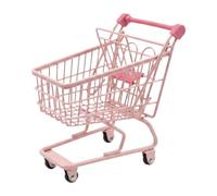 Gralara Mini Carrito, Carrito supermercado, utilitario pequeño para Guardar Juguetes, Rosa