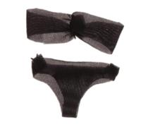 Gralara Miniatura Bra Y Braguita de Muñeca Ropa Interior Femenina Hecha a Mano de Tela Adecuada para Escenarios de Juego Coleccionistas Decoración, Negro