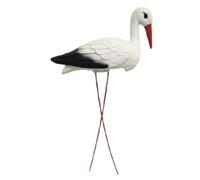Gralara Miniatura de Blanca con Patas de Alambre Desmontables, Modelo Realista de Pájaro de Polietileno.