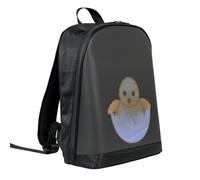 Gralara Mochila con Pantalla LED Programable Diseño Impermeable Mochila LED con Ojos Dinámicos Gran Capacidad Bolso Escolar para Estudiantes, Ocio, Publicidad, Negro
