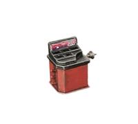 Gralara Modelo de Balanceadora de Llantas Dinámica 1/64 Accesorio de Máquina para Decoración de Garaje Miniatura Fabricado en PP Apto para Simulación de, Rojo Desgastado
