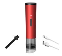 Gralara Moledor de Especias Recargable USB Molienda Ajustable Molinillo de Pimienta Eléctrico Multifuncional Molinillo Condimentos Automático, Rojo
