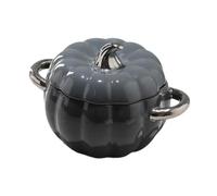 Gralara Olla para estofado de cerámica, Utensilios de Cocina, Plato para Hornear, Plato para Pasta, Olla para Sopa de cerámica con Tapa para Sopa, Comedor, Gris Oscuro