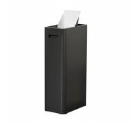 Gralara Papelera con Tapa Cubo de Basura Contenedor Cesto Cuerpo Rectangular Estrecho para entre Muebles y Electrodomésticos Adecuada para Cocina Oficina Pasillos, Negro, 25L 32.5 19 63cm