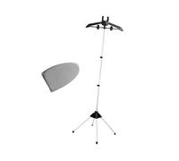 Gralara Percha de Ropa para Planchar a Soporte de Plancha de Poste de Retráctil 84-160 Cm Soporte de Máquina de Planchar Telescópico de Altu, Negro, Individual