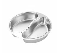 Gralara Plato Vaporera con Divisiones Asa Extraíble Bandeja Separadora de Alimentos de Acero Inoxidable Multiusos para Cocina, Dos Cuadrículas
