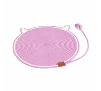 Gralara Rascador para Gatos Alfombra Rascadora Tapete Cama Cojín de en Cuerda de Algodón y Lino Transpirable Antidesgaste Adecuado para Interior Juego, Pink, 43CM