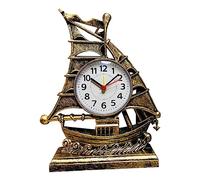 Gralara Relojes de Mesa, Reloj Despertador, Figura de Vela, Adorno de decoración del hogar, Relojes de Noche, Reloj de Escritorio para Sala de Estar, Cocina, Bronce