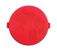 Gralara Sartén para Microondas con Tapa Extraíble Bandeja Crisper Plancha Cocina No Pegajosa Práctica Limpieza Adecuado para Uso Diario Trabajo Viaje, Rojo, Individual