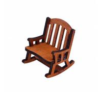 Gralara Silla Mecedora Miniatura con Respaldo Listones Clásica Mecedora Madera Miniatura Compacta para Manualidades, Marrón