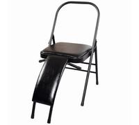 Gralara Silla para Ejercicios Cuero PU Metal Negro Silla para Ejercicios Plegable un Mes Equipo Fitness, Silla De Yoga con Soporte Lumbar