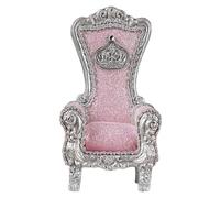 Gralara Sofá para Muñeca Asiento Decorativo Miniatura Silla Escala 1 12 Resina Respaldo Alto Simulación Apto para Construcción de Maquetas Dioramas P, Rosa y Plata
