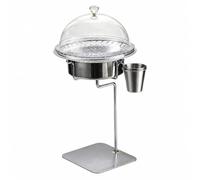 Gralara Soporte gución con Cúpula | Transparente, Expositor con Recipiente, Resistente, Expositor para Buffet, Autoservicio, permercados, Crcuterías, Set 3 Piezas