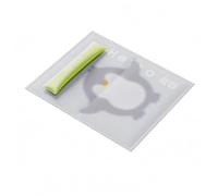 Gralara Tapete Fresco Cuadrado Translúcido Almohadilla Impermeable Veraniego Colchoneta Fría para Gatos, Perros, Verano, XL, Hello Pingüino Antártico-Alfombrilla De Hielo Cuadrada con Almohada Verde