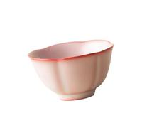 Gralara Taza de té floral de cerámica creativa tradicional china/japonesa con forma irregular para exteriores e interiores, regalo para amigos, C