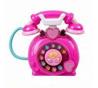Gralara Teléfono Juguete con Interactivo, Fucsia | Educativo, Teléfono Juguete con Auricular, Didáctico, para Guarría, Niños Pequeños