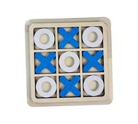 Gralara Toe Juego de Mesa de Madera Niños Juego Educativo Rompecabezas XO Ajedrez Interactivo Estrategia Y Resolución de Problemas Compacto para Lleva, Azul Blanco