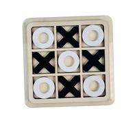 Gralara Toe Juego de Mesa de Madera Niños Juego Educativo Rompecabezas XO Ajedrez Interactivo Estrategia Y Resolución de Problemas Compacto para Lleva, Blanco Negro