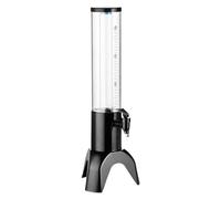 Gralara Torre Dispensador de Cerveza y Bebidas Frías - Base Triangular Estable con Tubo Refrigerante -Transparente para Bares, Fiestas y Exteriores, Negro, 1.5l