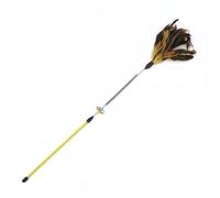 Gralara Varita con Plumas para s Resistente y Cepillo Plumas Interactivo para s No Tóxico Entrenamiento, Amarillo