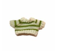 Gralara Vestido de Muñeca de Punto Ropa de Muñeca Suéter de Punto Conjunto Traje Material Textil Suave para Looks Modernos y Combinables Adecuado para , Suéter Verde+Blanco A Rayas