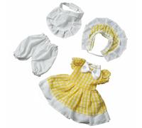 Gralara Vestido para Muñeca BJD 1/6 Conjunto Ropa Traje Tela Diseño Cuidado y Ensamble Completo Adecuado para Juego Diario Decoración Sesiones Fotográficas , Set Amarillo Claro