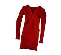 Gralara Vestido para Muñeca Miniatura para Figura Femenina 1/6 Ropa en V Artística Disfraz Realista Y Versátil Adecuado para Decoració, Rojo