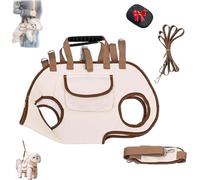 gram Carrier, Dog Backpack Carrier for Small Dogs, Dog Front Pack, Adjustable Shoulder Sling with Traction Leash, Fits Most Dogs (Beige,Large)