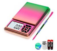 GRAM PRES Báscula digital de bolsillo de 300 g/0,01 g de precisión, pequeña escala digital de polvo de monedas de joyería en gramos y onzas con pesos de cal de 50 g, báscula digital de gramos