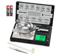 GRAM PRES Báscula digital de miligramos de alta precisión, 50 g/0,001 g, mini báscula de bolsillo de gramos, báscula de magnesio para pesar polvos, joyas, medicina, recarga, con peso de Cal, pinzas,