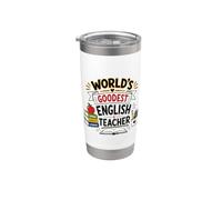 Gramática ingeniosa del profesor de inglés más bueno del mundo divertido Vaso térmico de acero inoxidable de doble pared