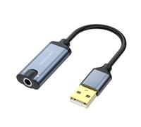Gramigg Adaptador de Sonido USB Tarjeta De Sonido Estéreo Externo con Micrófono Puerto Auriculares 3 5 Mm Adecuado para Ordenador Portátil Teléfono PC