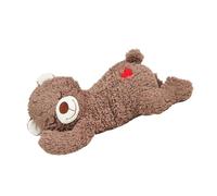 Gramigg Almohada de felpa realista con diseño de corazón bordado de oso para perro que produce latidos continuos, sonido de seguridad emocional, juguete antidesgaste