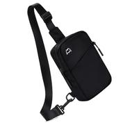 Gramigg Bolsa de hombro unisex ajustable con respaldo ventilado y construcción de nailon ligero para actividades al aire libre, bolsa cruzada compacta con múltiples bolsillos, Black, One Size